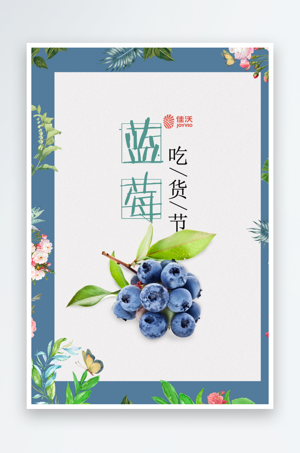 蓝莓海报设计模版素材