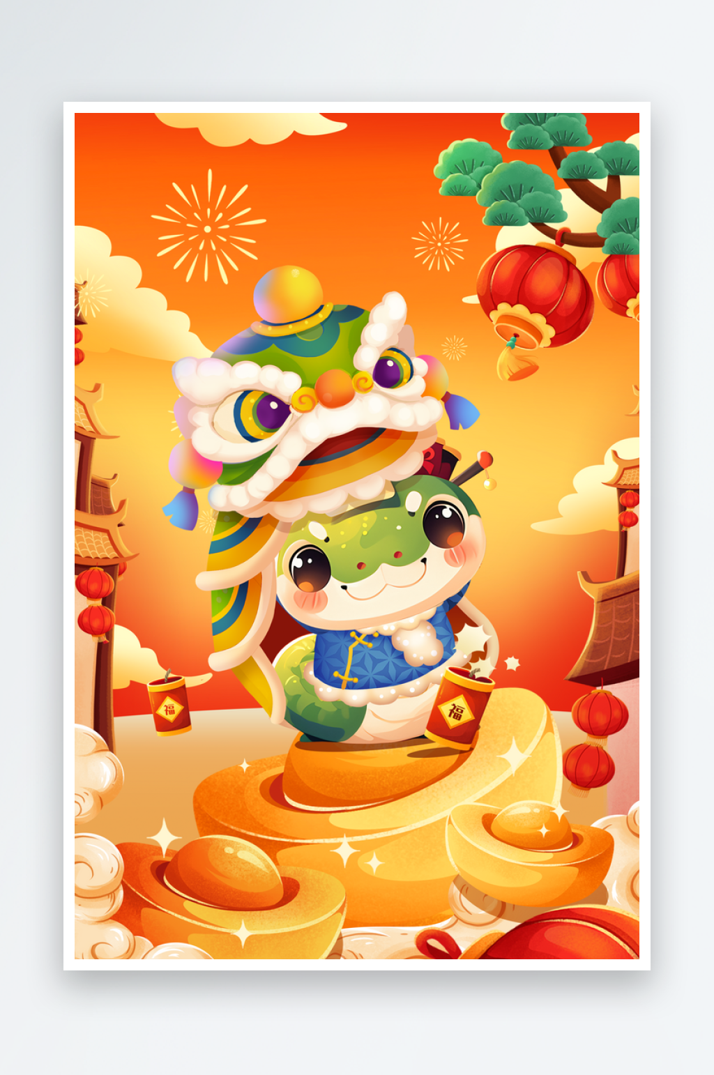 新年蛇插画素材_新年蛇插画模板_新年蛇插画设计图片免费下载-众图网