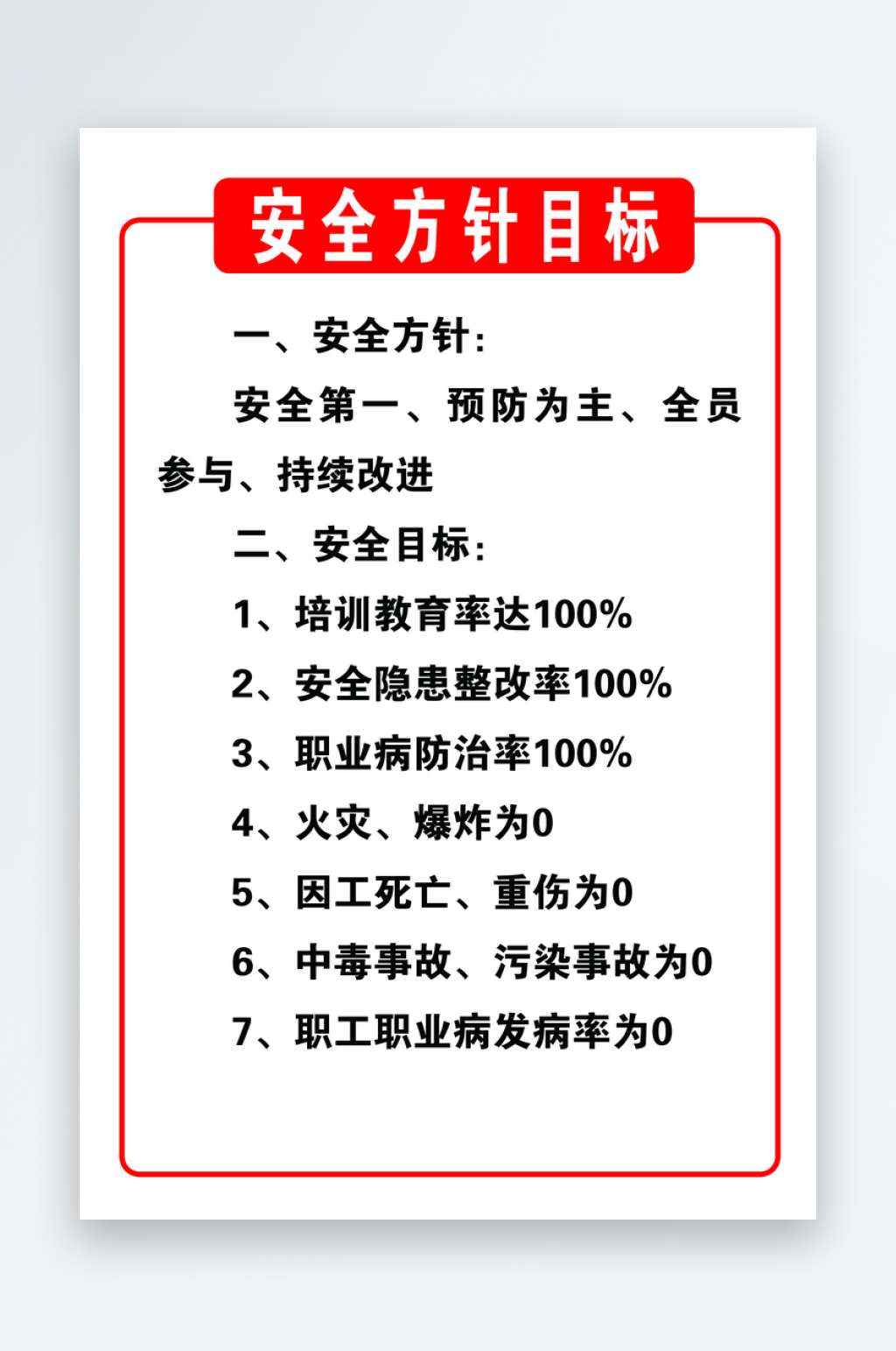 氣體供應(yīng)站安全方針目標(biāo)宣傳海報(bào)素材