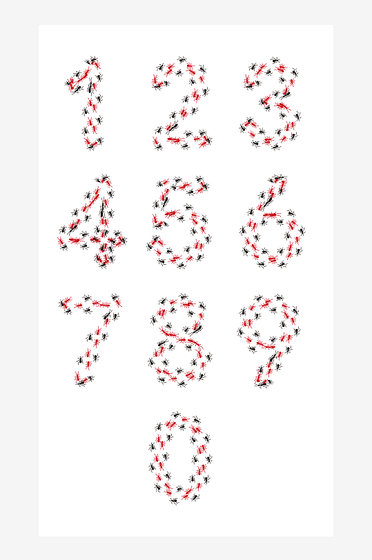 阿拉伯数字艺术字09文字矢量元素
