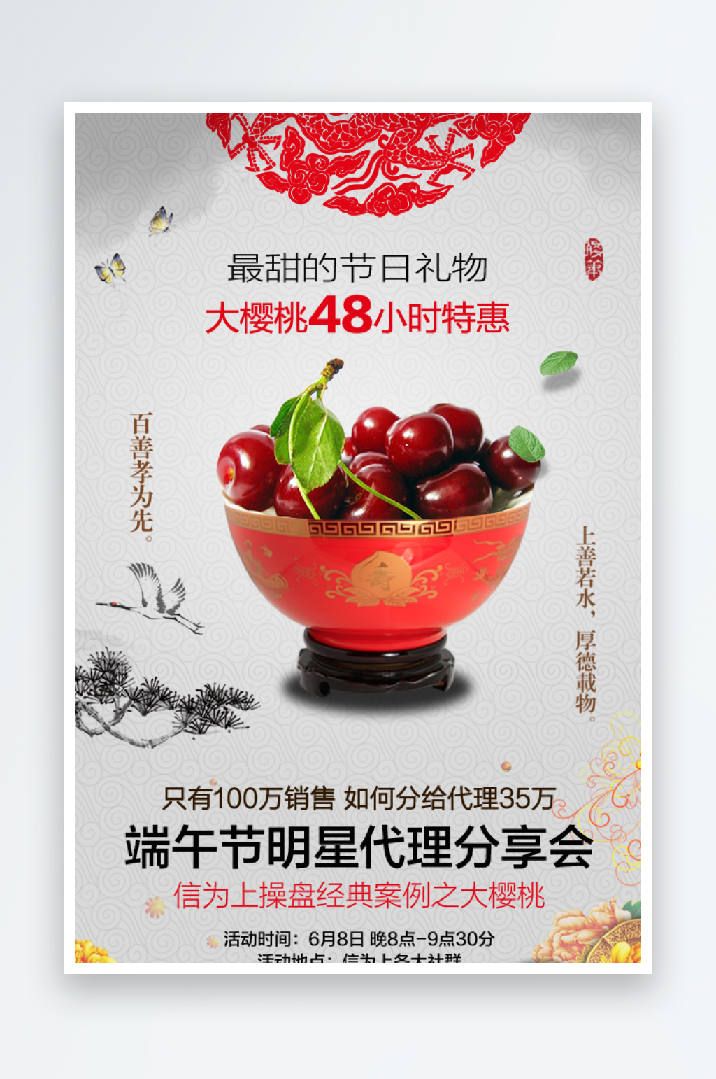 樱桃宣传海报设计素材