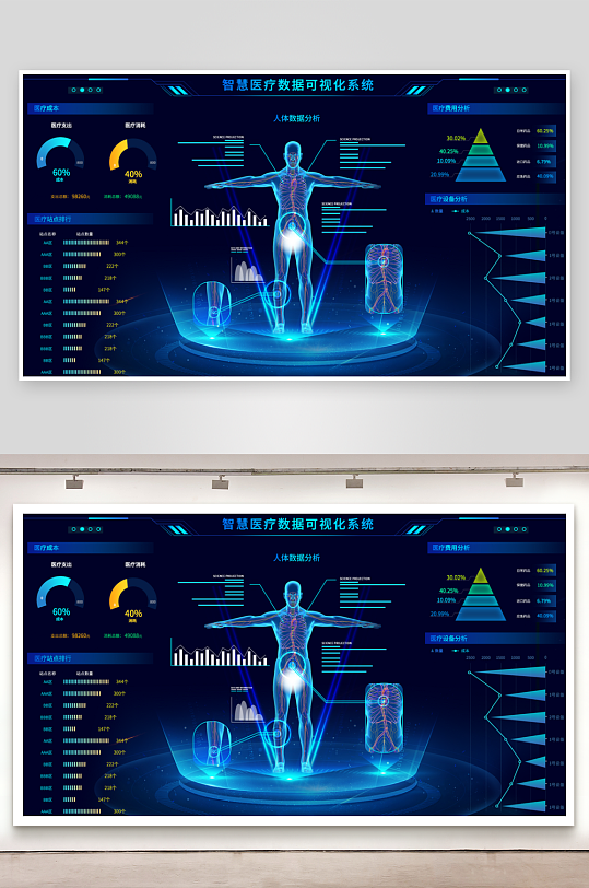 数据可视化中控面板模板PSD分层设计素材-众图网