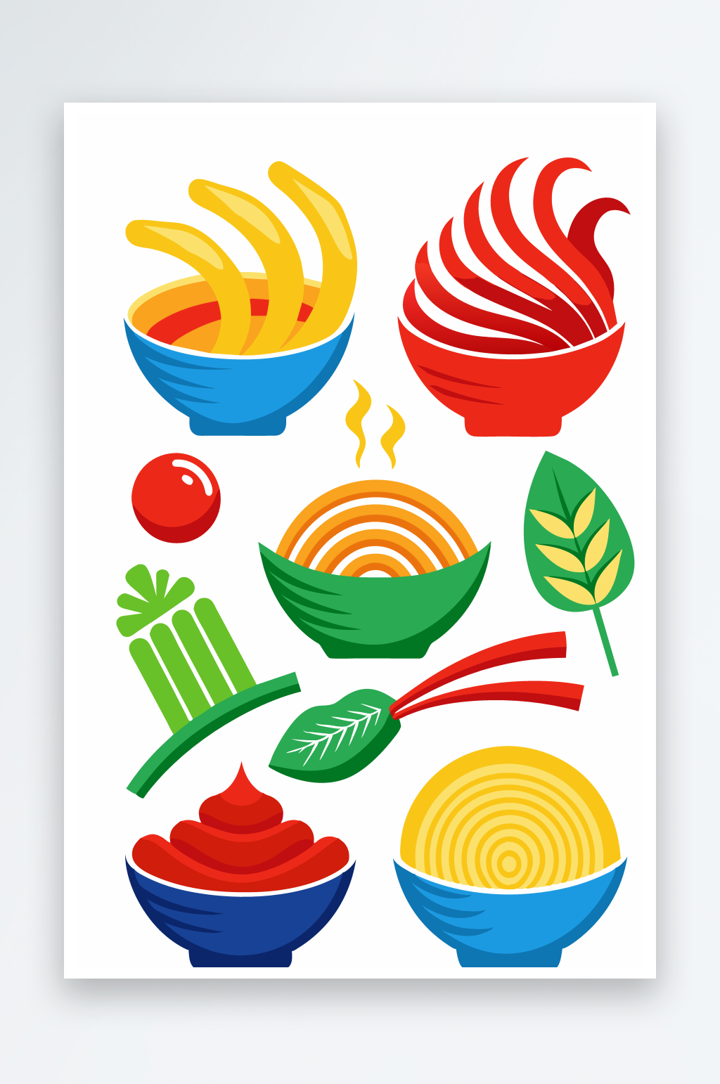 面食矢量插画图标集合素材