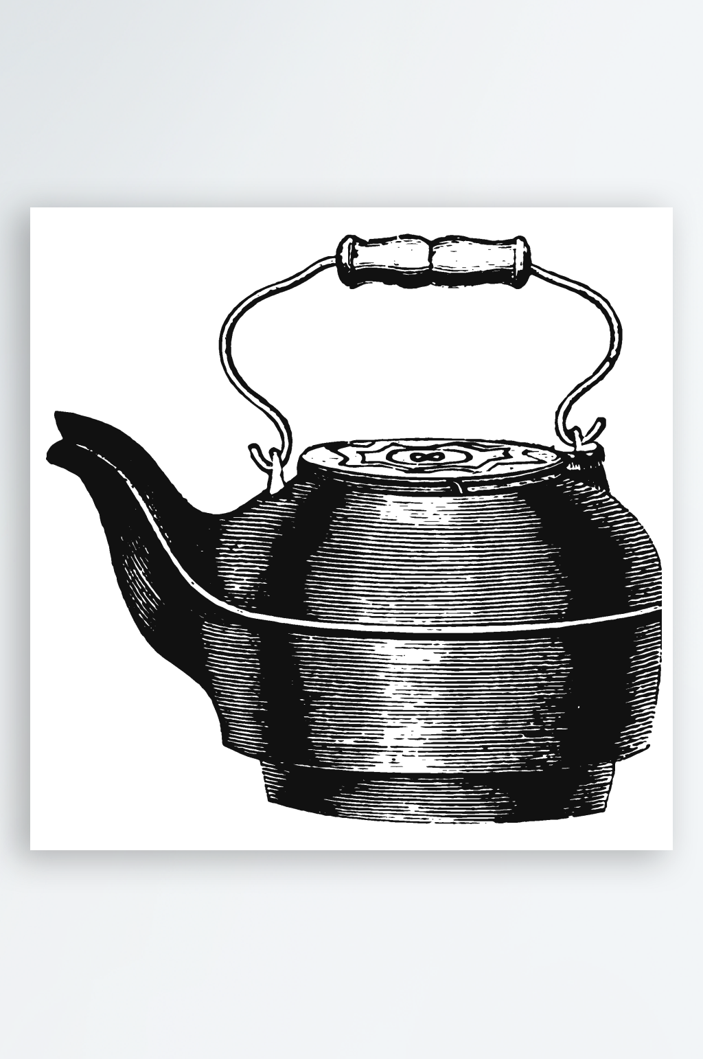 复古黑白线描厨房烘焙用具素材素材