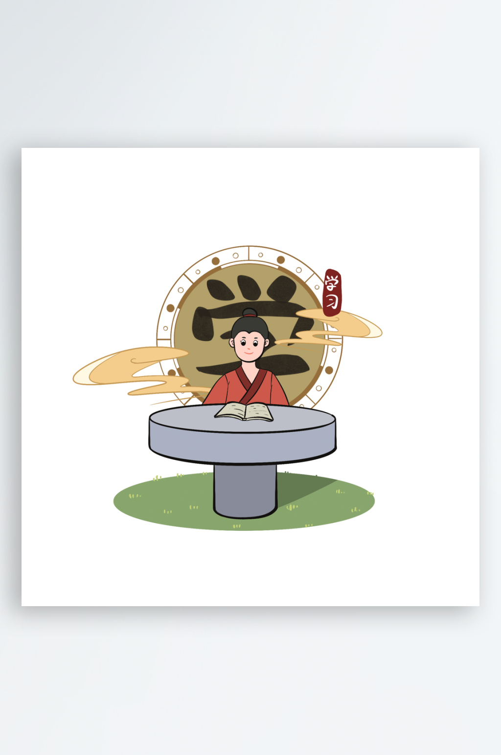 国学礼仪插画PSD手绘礼仪插画素材