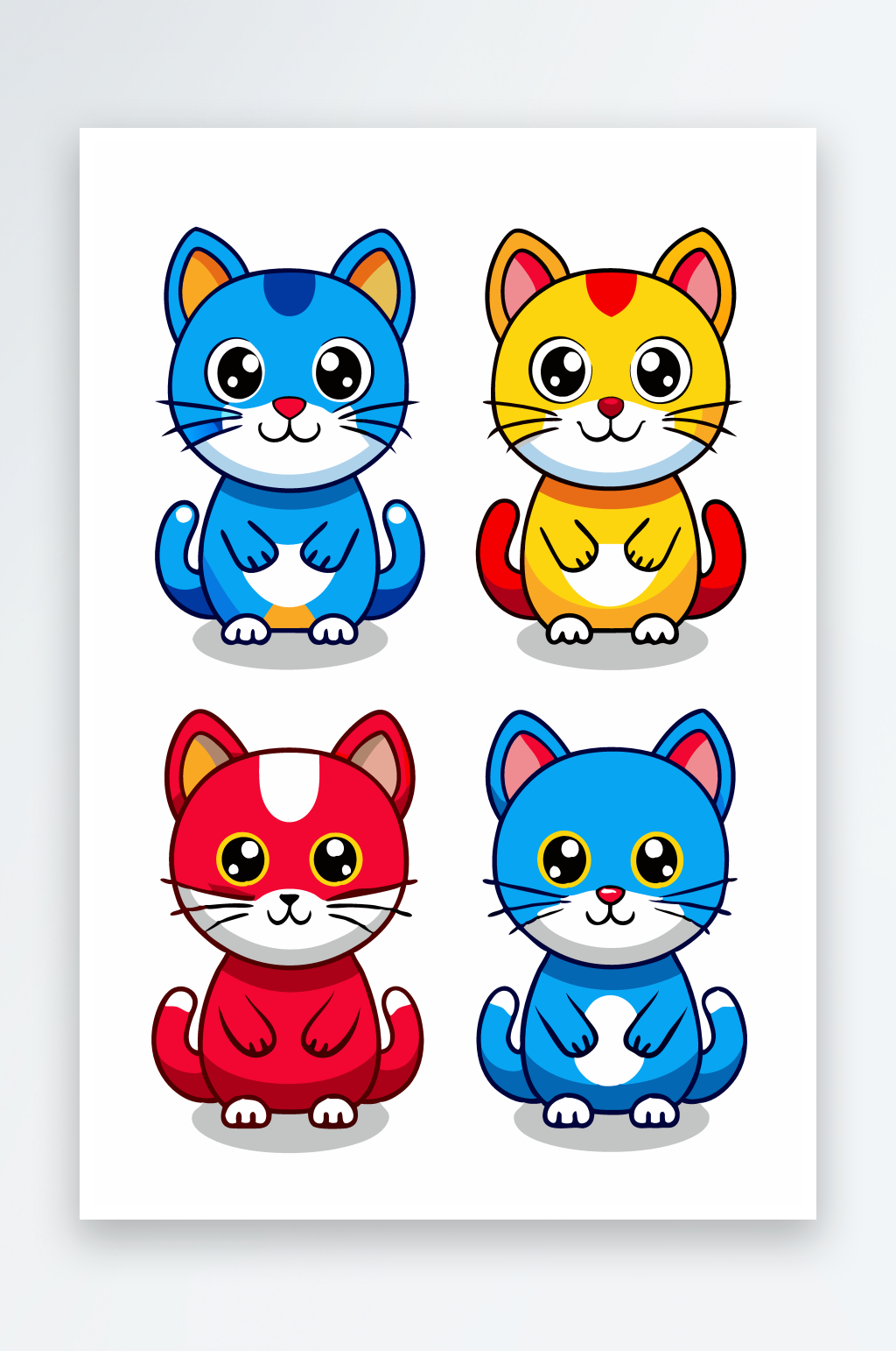 宠物猫咪矢量插画素材
