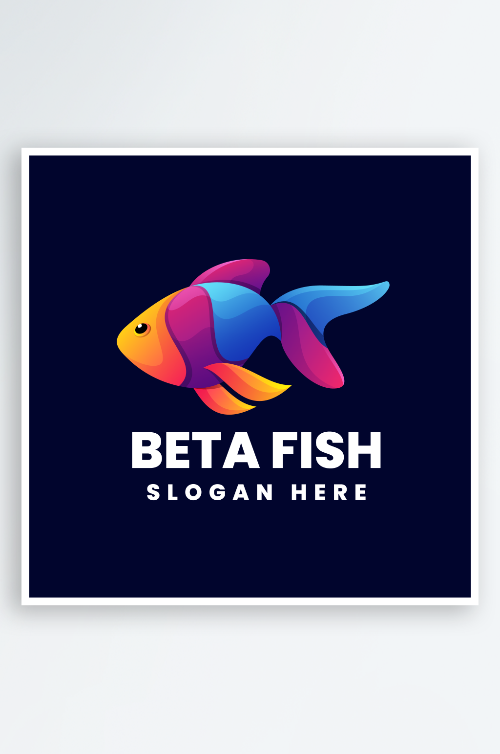 矢量卡通立体金鱼logo标志设计素材