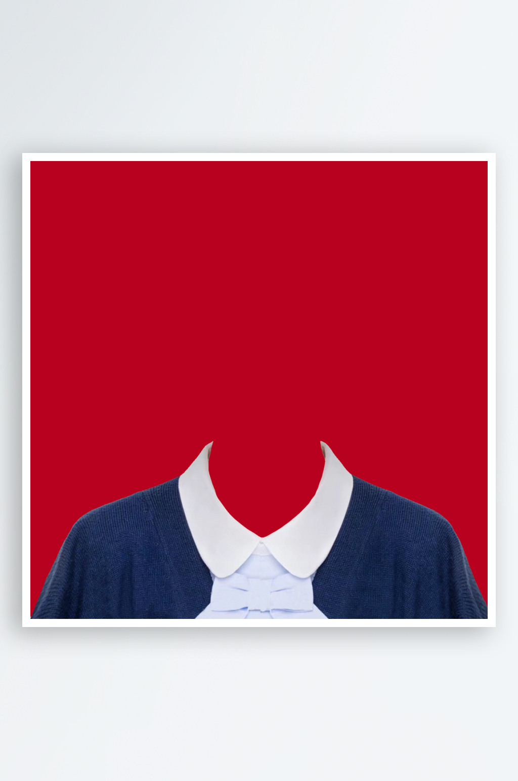 证件照学生女孩制服模板高清素材