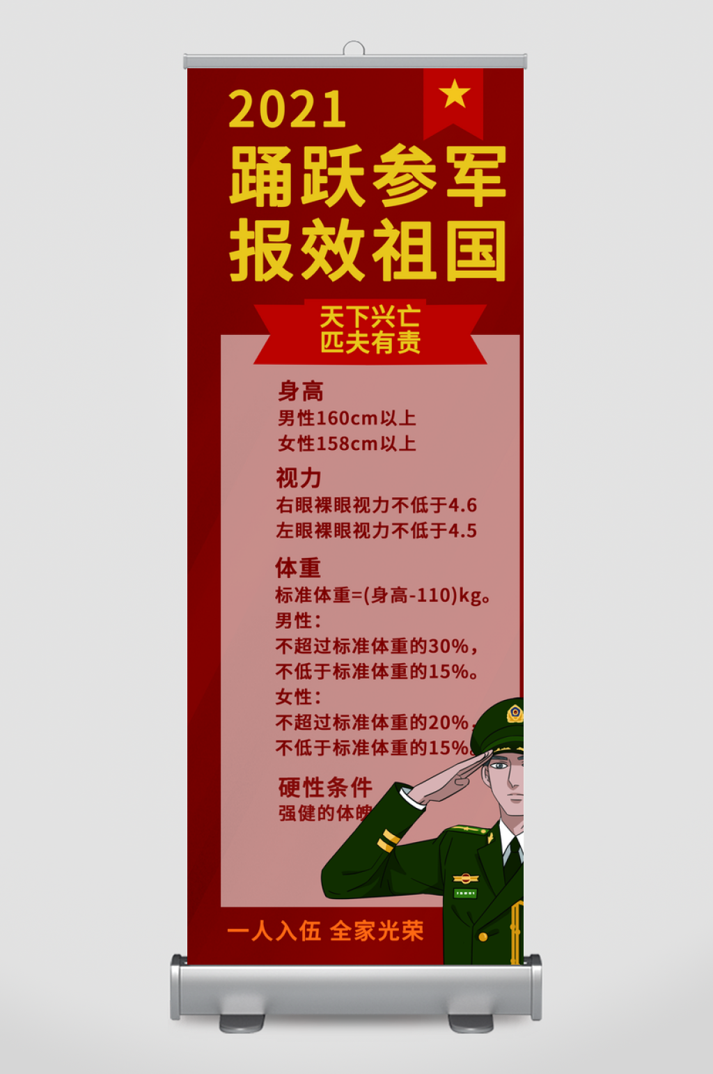 参军报国展架易拉宝展板设计素材素材