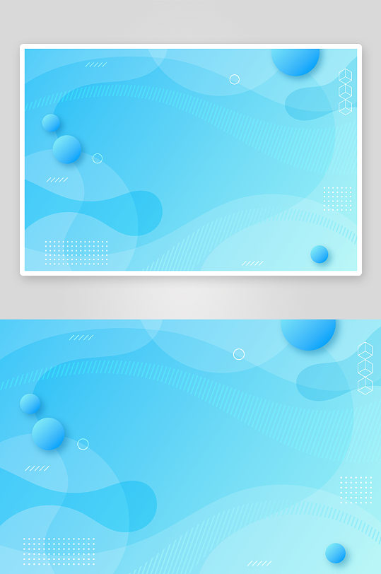 蓝色简约线条几何扁平商务背景板-众图网