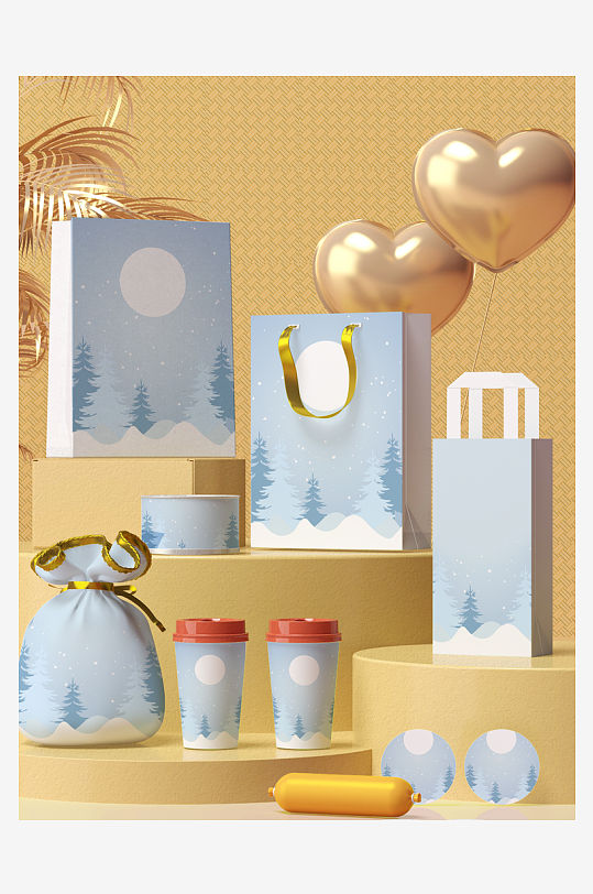 清新风包装样机设计-众图网