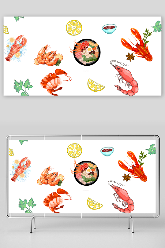 手绘烧烤烤串夜市插画