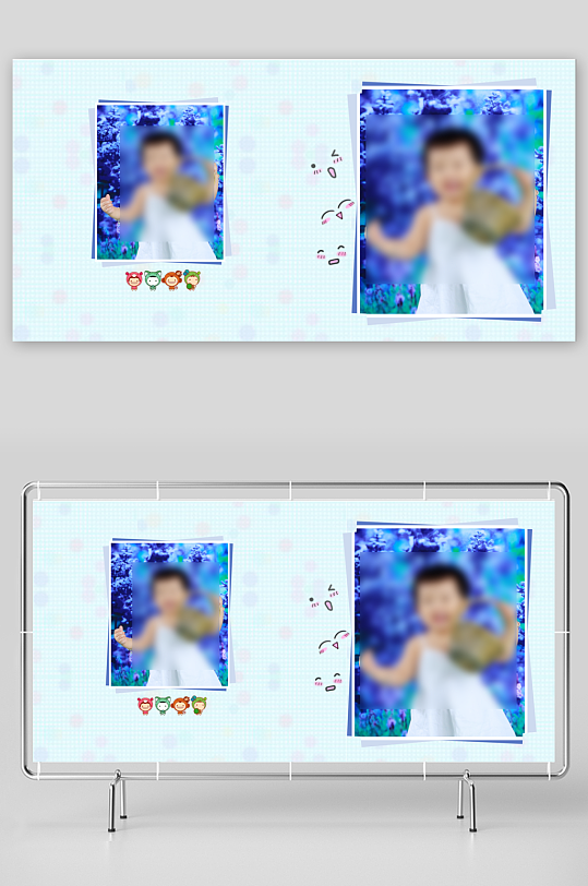 蓝色创意简约相册创意儿童画册摄影画册设计