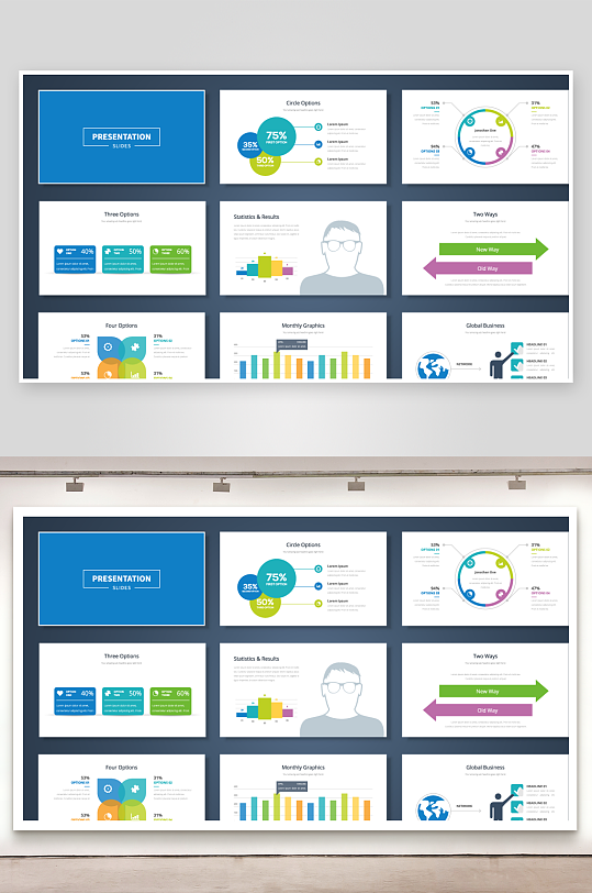 简约蓝色商务画册-众图网