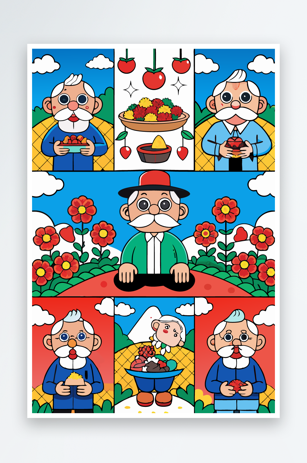 老年人矢量插画图形素材