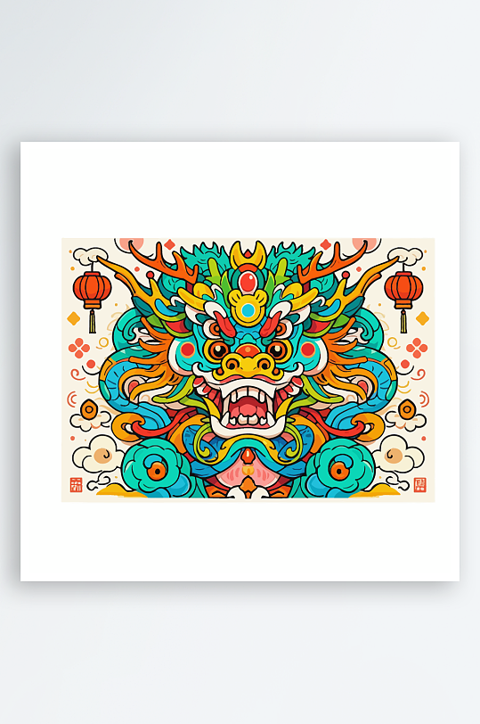 简约矢量中国龙素材图图片
