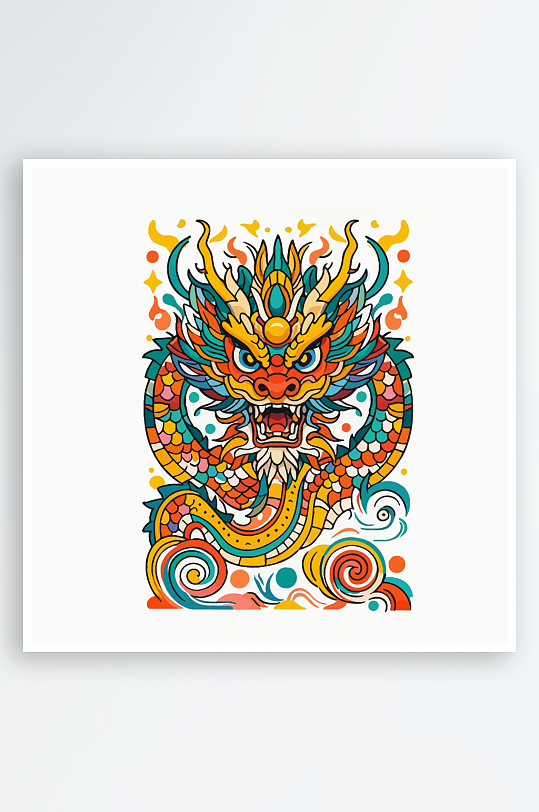 简约矢量中国龙素材图图片