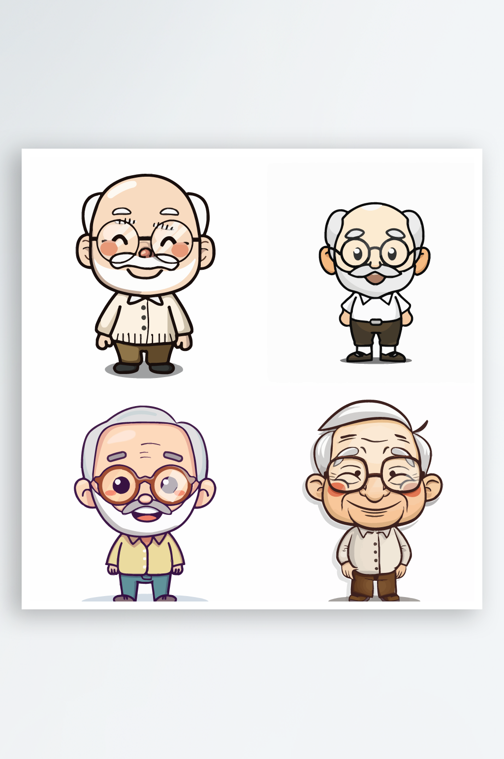 可爱卡通老人素材图图片素材