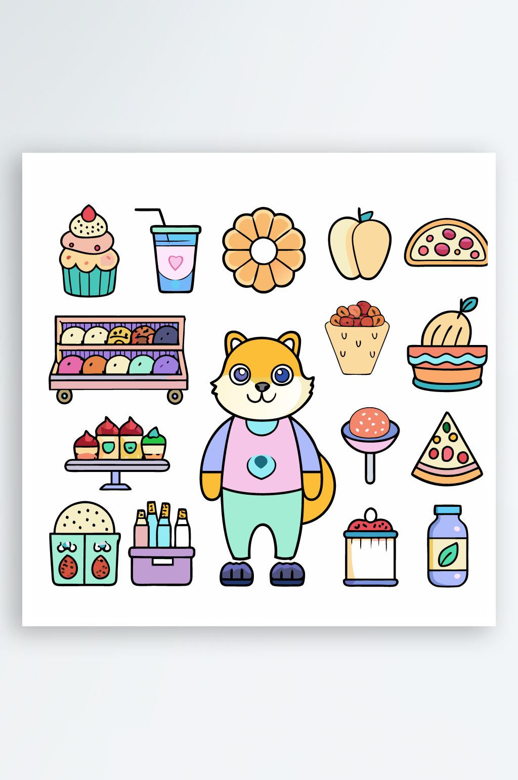 卡通动物松鼠卡通插画素材