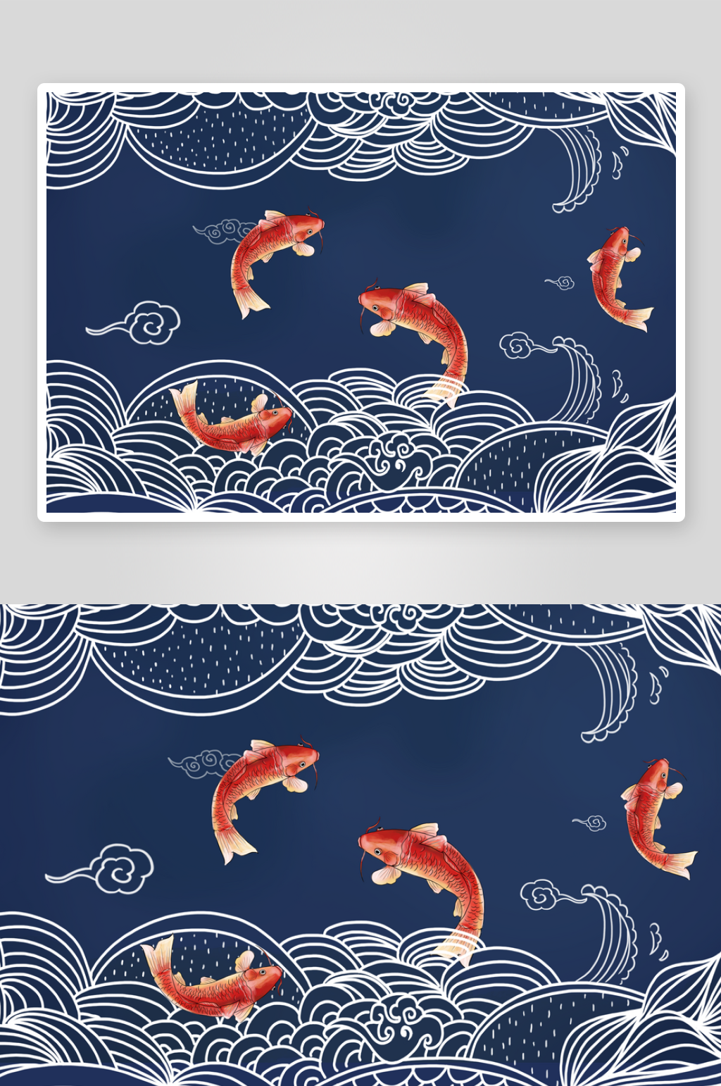 卡通手绘金鱼插画背景素材