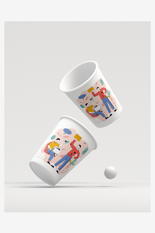 杯子样机白色纸杯一次性纸杯-众图网