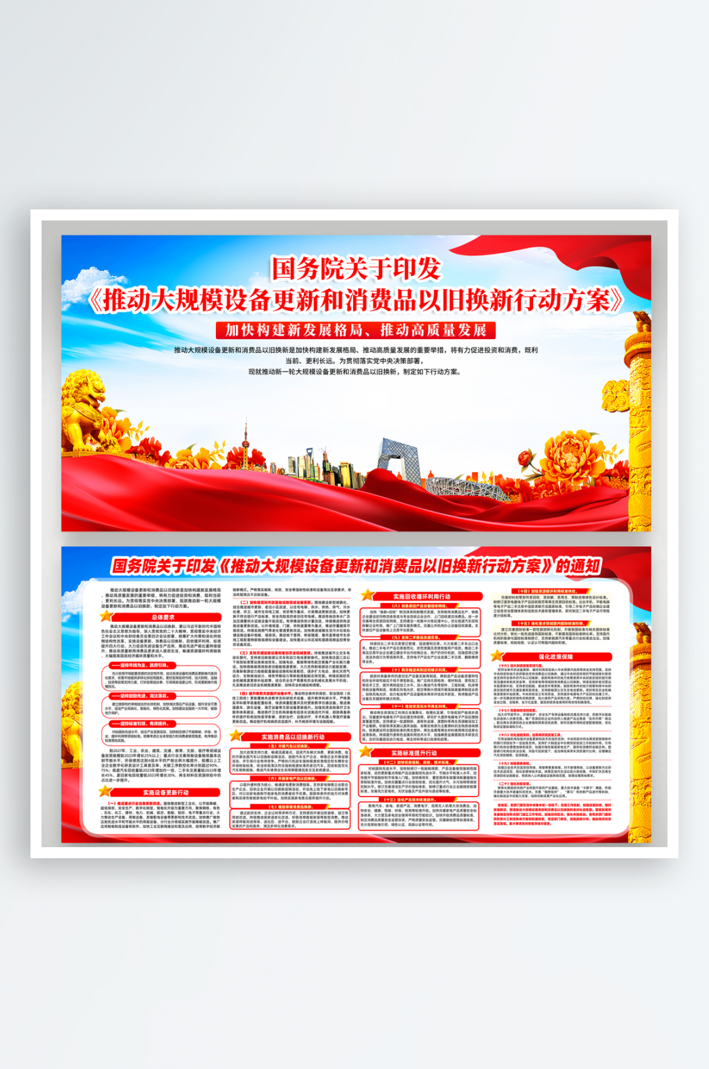 大规模设备更新和消费品以旧换新行动展板素材