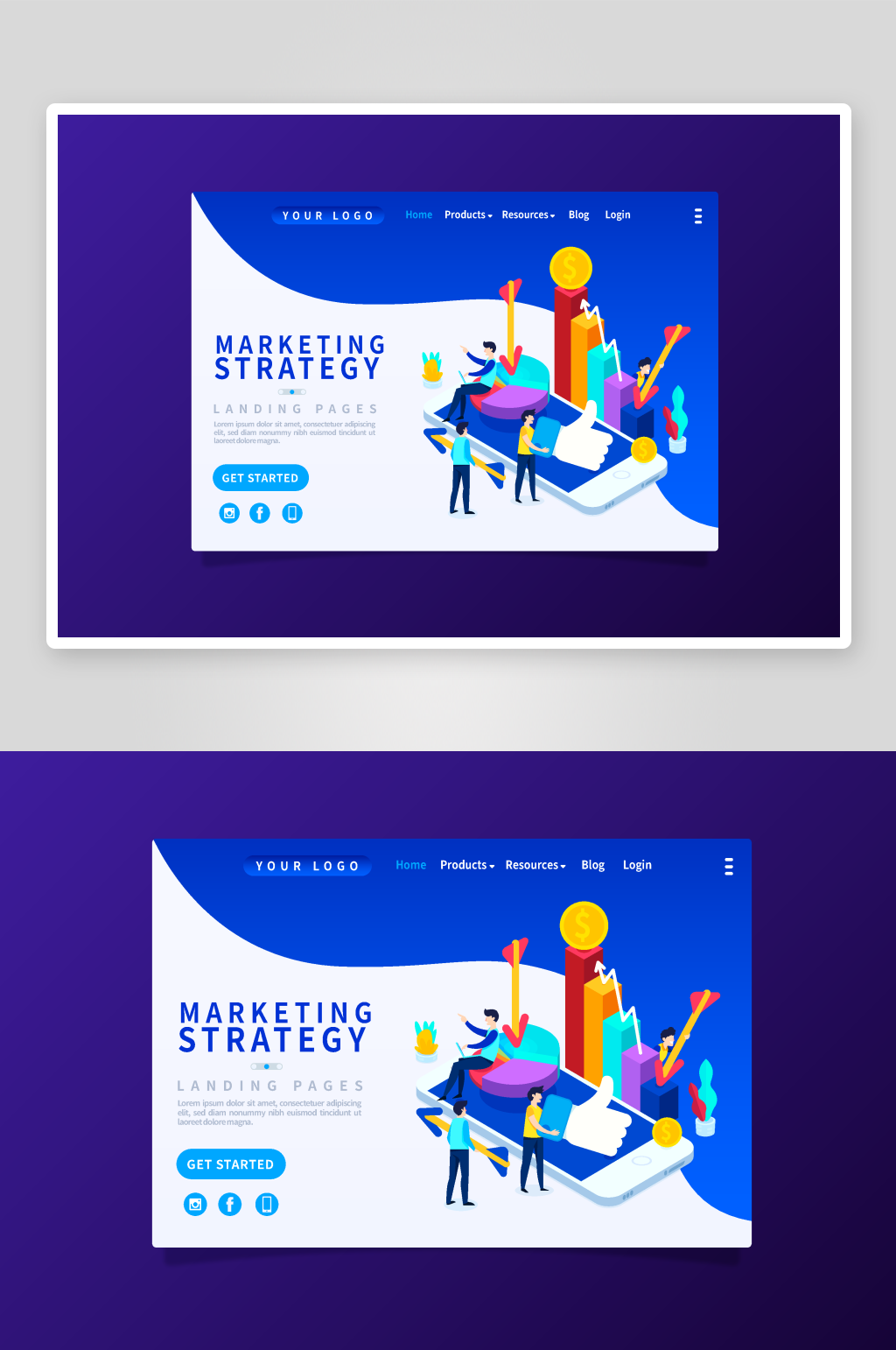 矢量卡通互联网场景素材素材