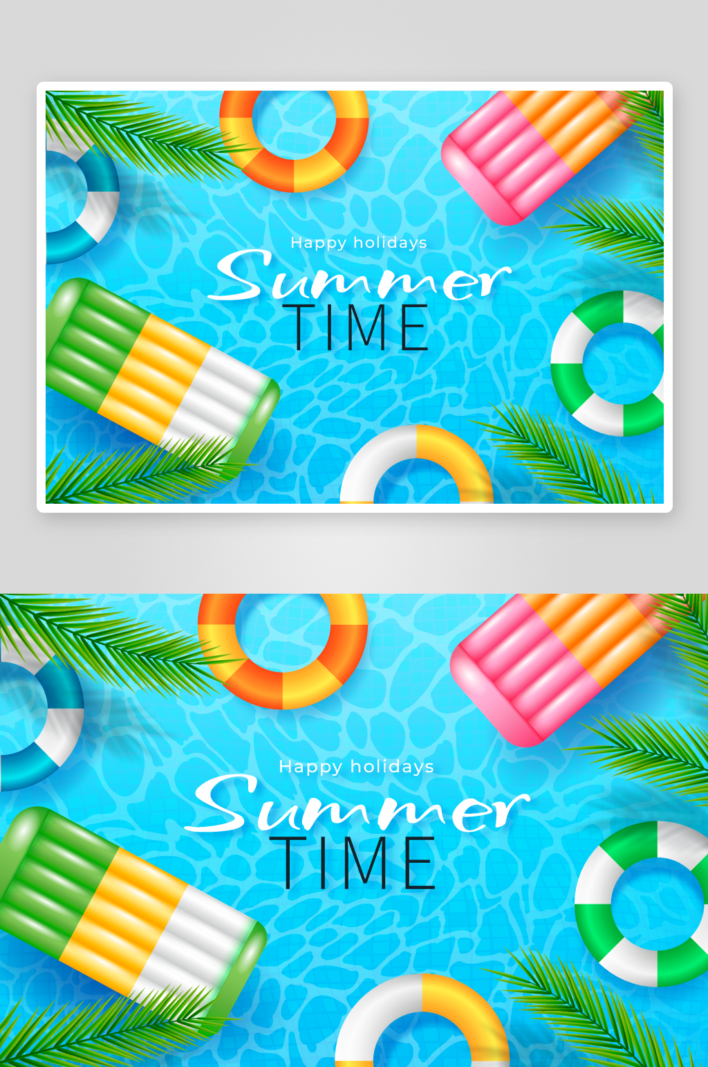 矢量卡通夏季促销度假海报素材