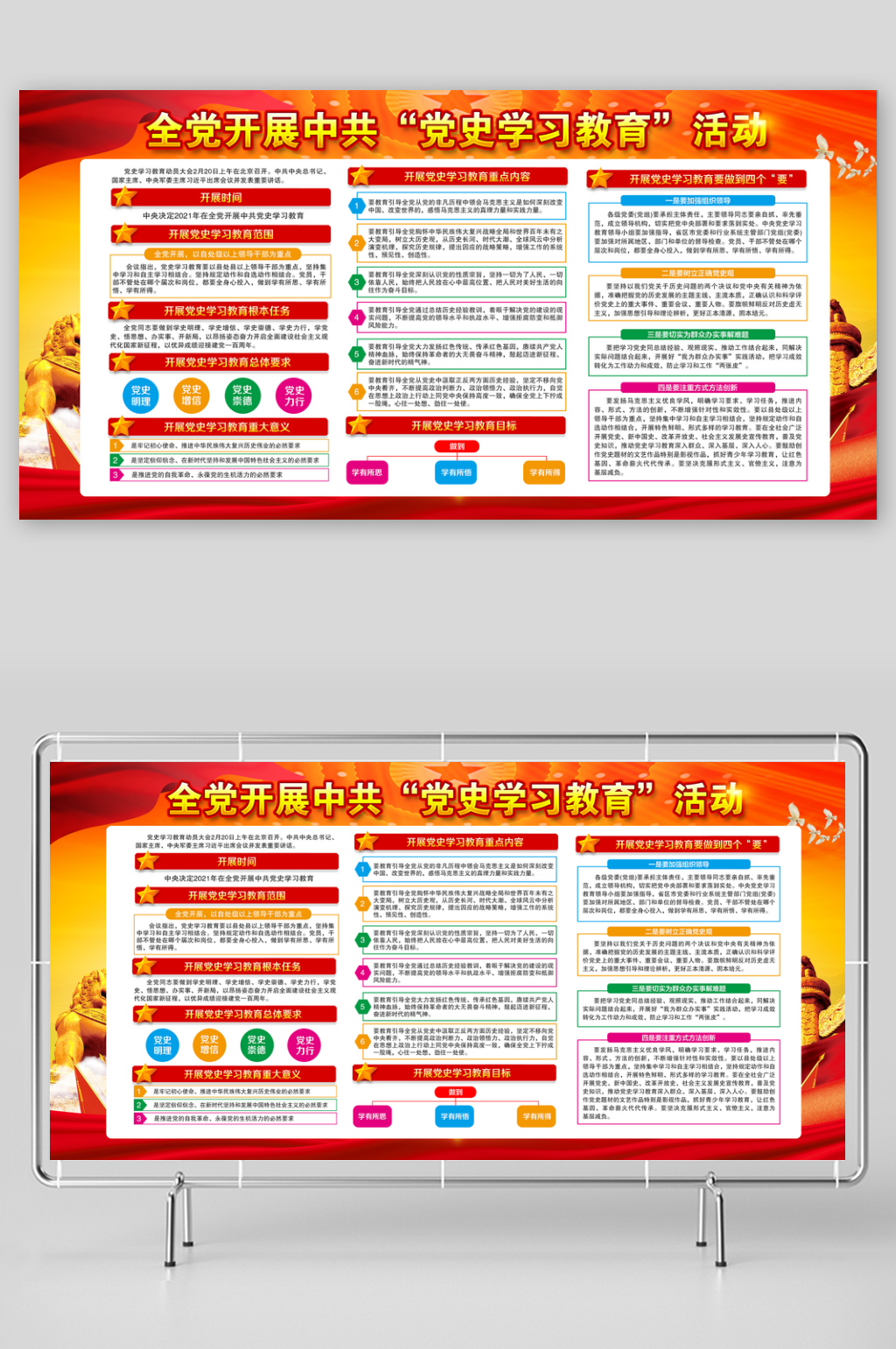 全党开展中共党史学习教育活动宣传展板素材