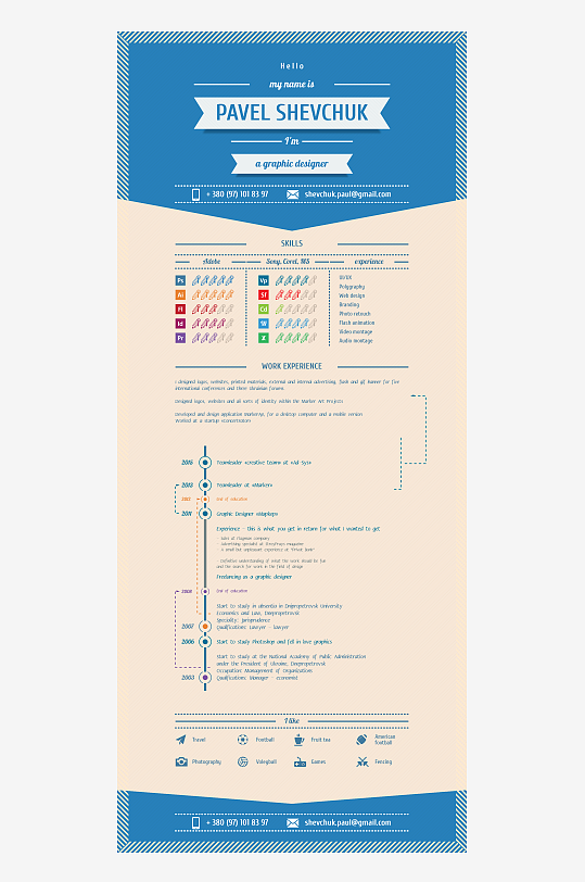 矢量个人简历设计模版-众图网