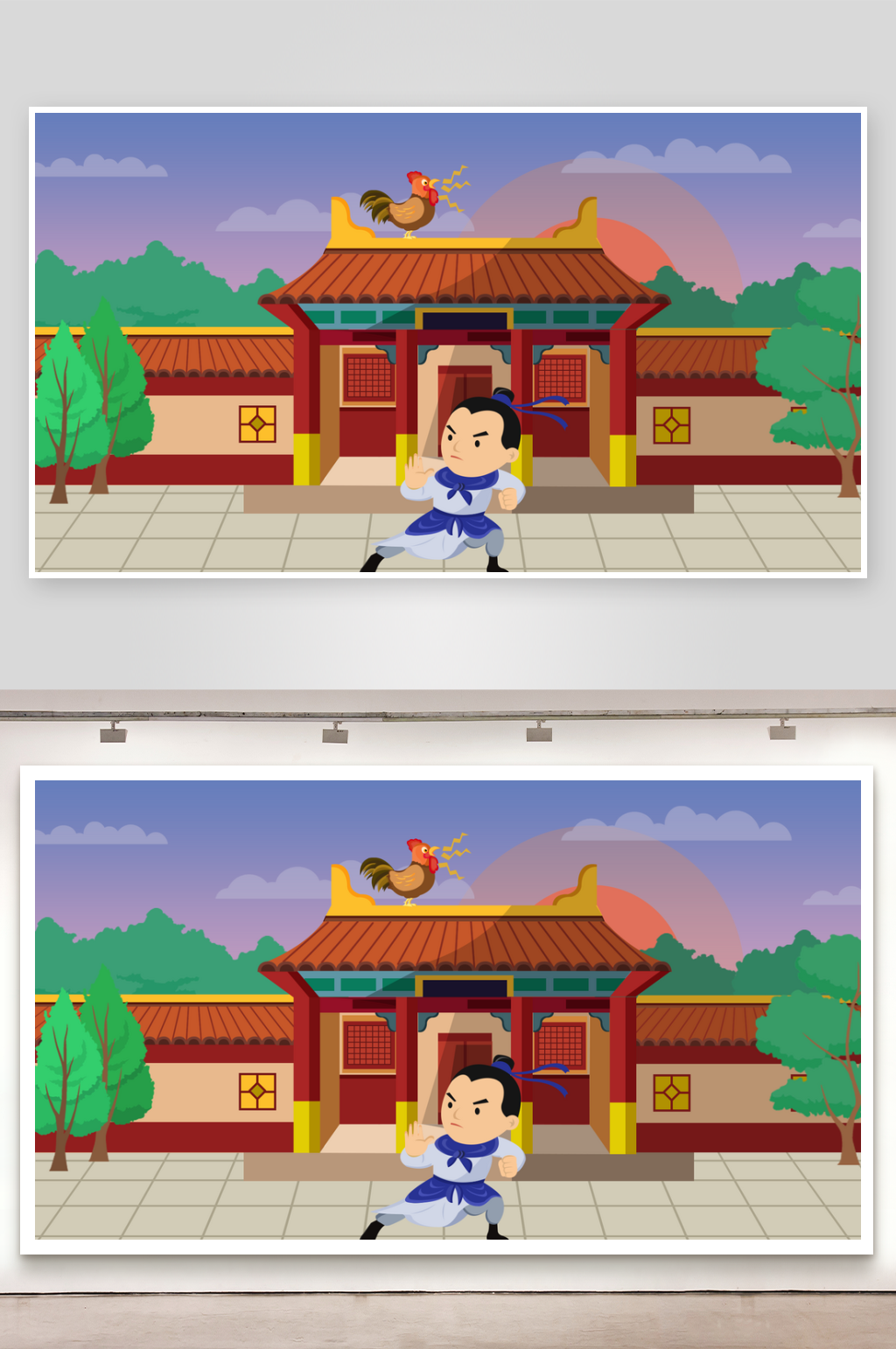卡通人物生活场景插画素材