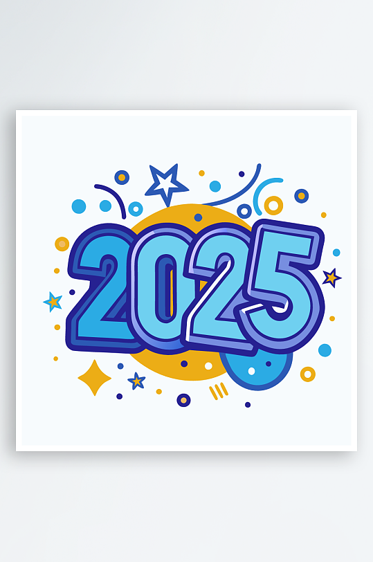 卡通字母矢量2025年字体插画