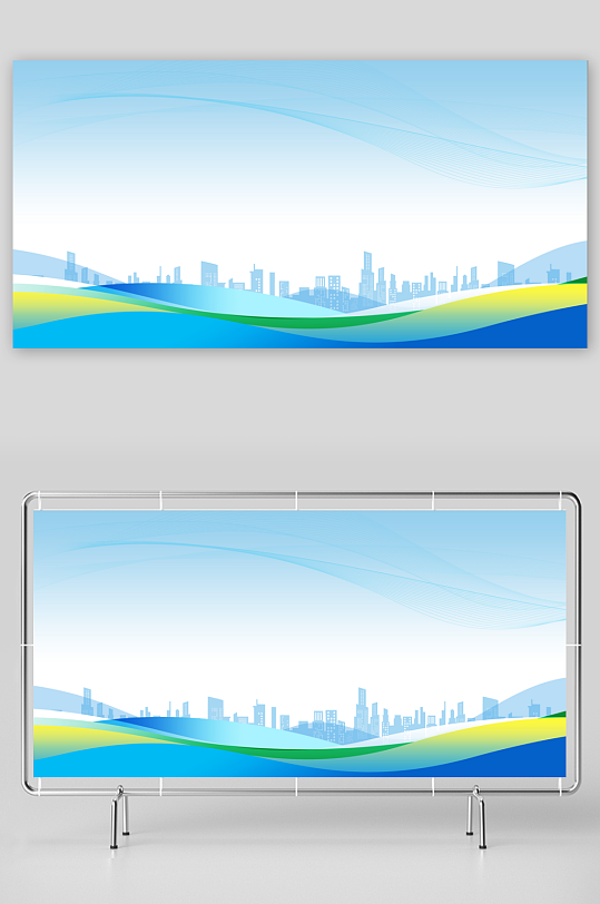 公司蓝色展板背景-众图网