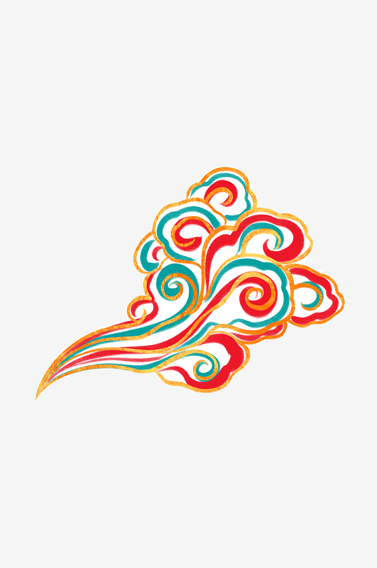 創(chuàng)意國(guó)潮風(fēng)彩云祥云元素