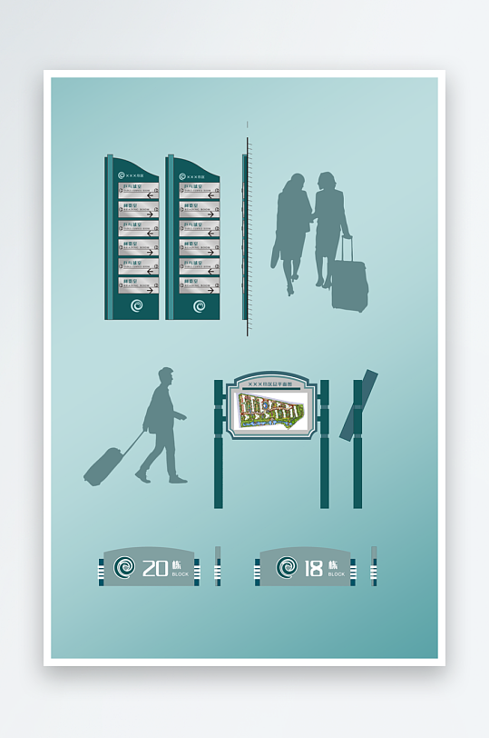 创意简约指示牌样机展示-众图网