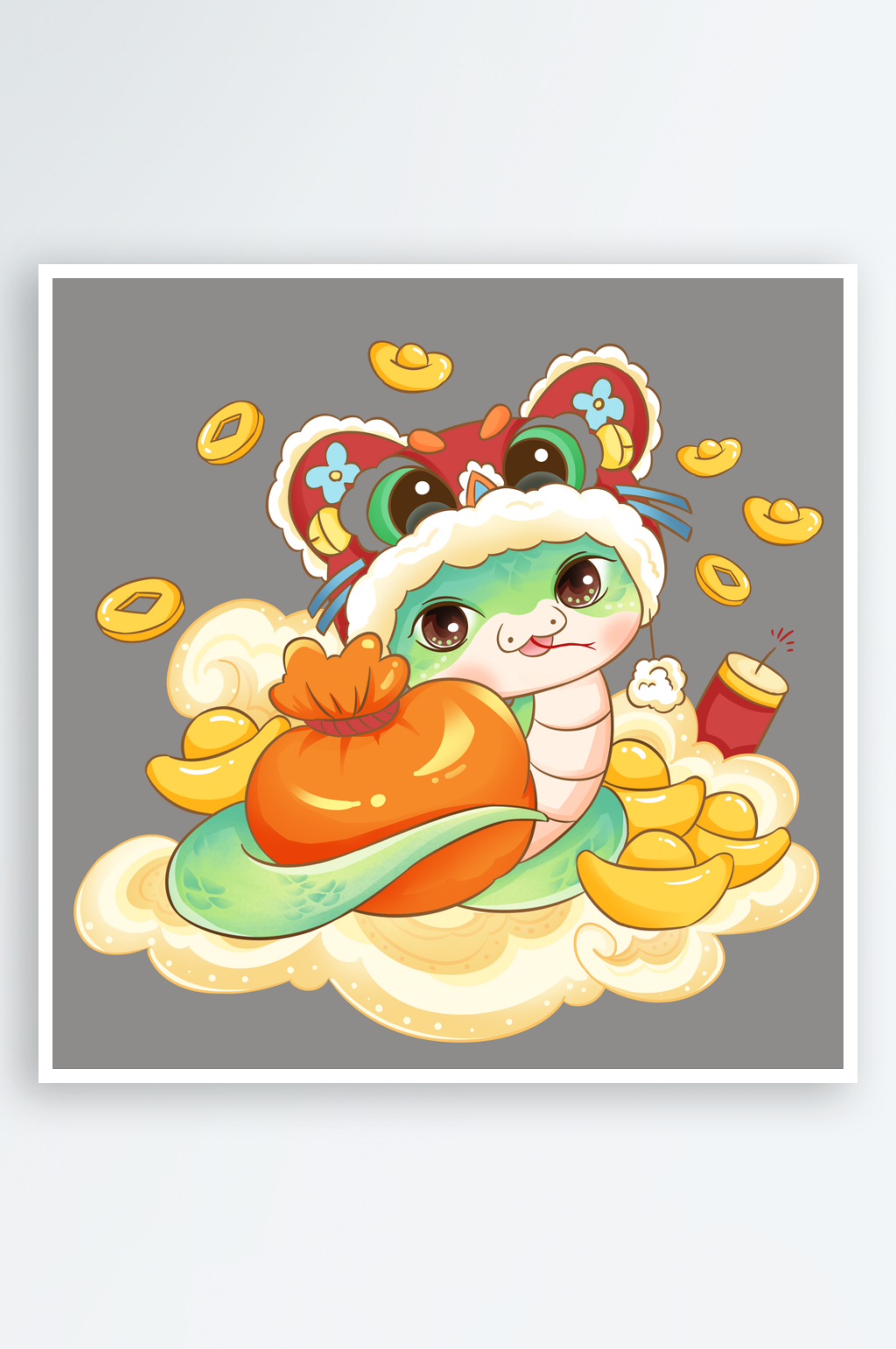 蛇年IP卡通蛇蛇年吉祥物素材