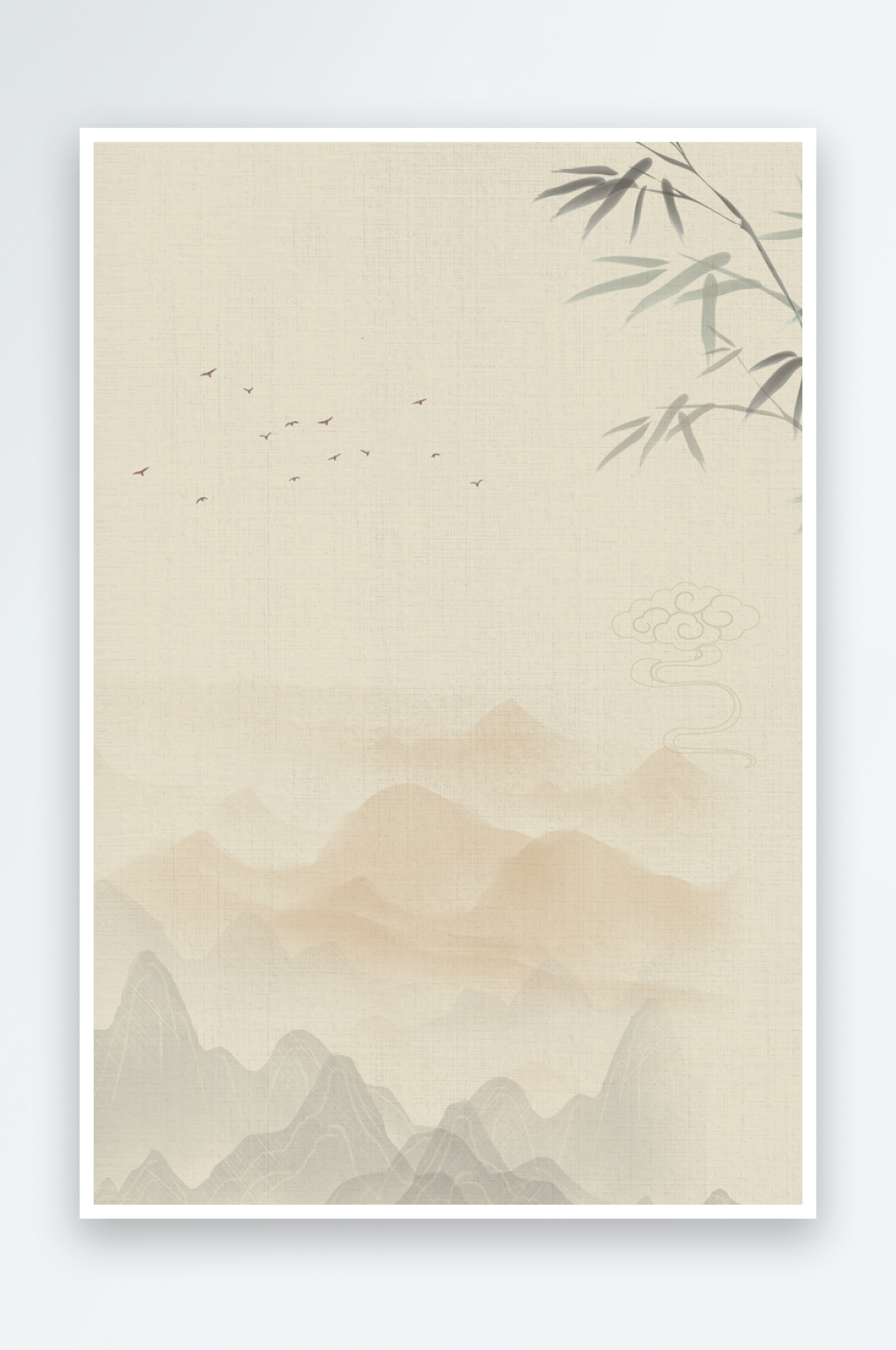 中國(guó)風(fēng)古風(fēng)水墨風(fēng)古典山水梅花風(fēng)景邊框背景素材