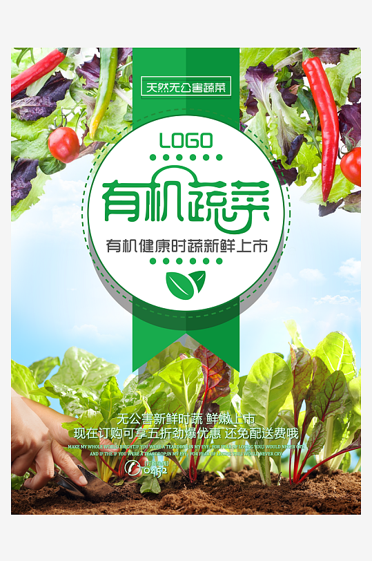 有机蔬菜宣传海报设计素材
