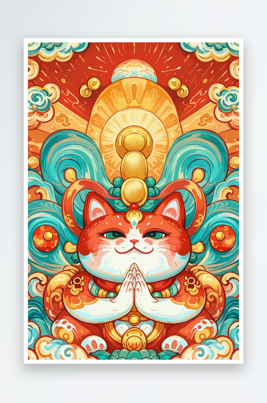 简约卡通招财猫素材图素材