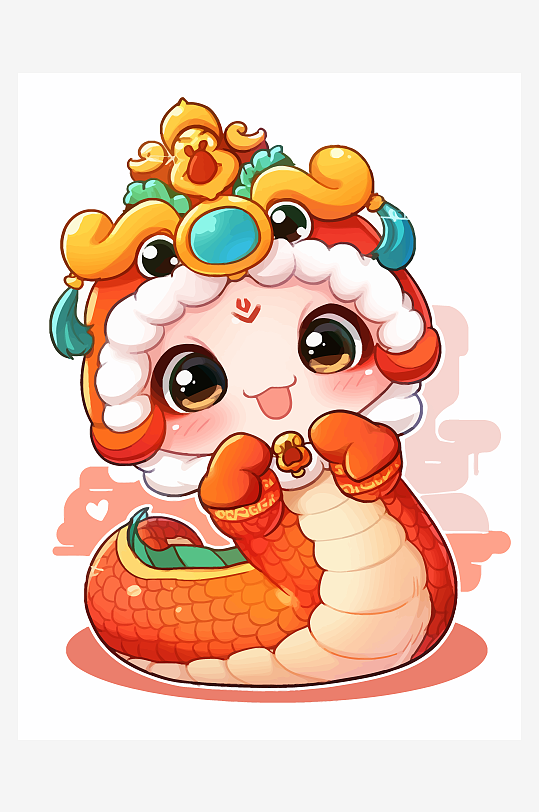 简约卡通蛇年蛇素材图-众图网