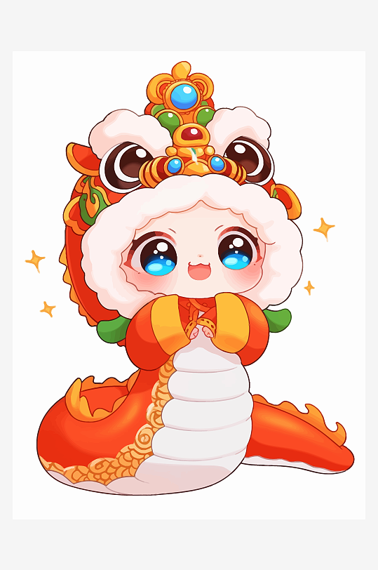 简约卡通蛇年可爱卡通蛇素材-众图网