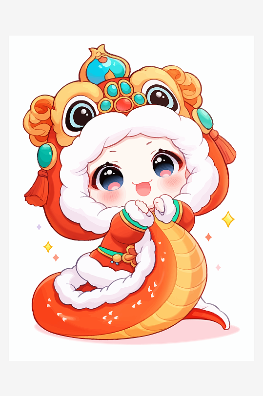 简约卡通蛇年可爱卡通蛇素材