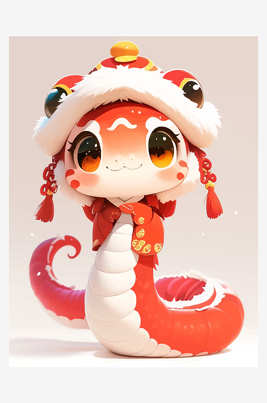 简约卡通蛇年可爱卡通蛇素材-众图网