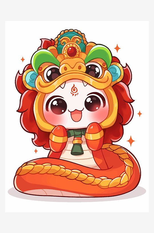 卡通蛇年可爱卡通蛇素材-众图网