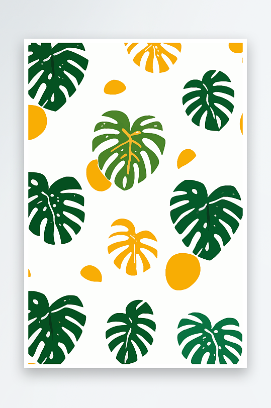 简约矢量植物叶子插画素材-众图网