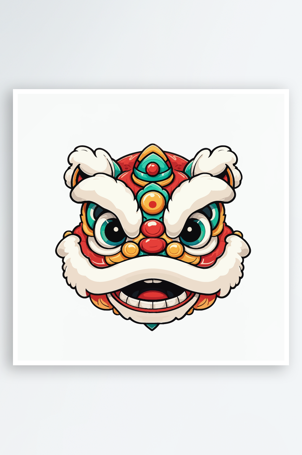 简约矢量可爱卡通醒狮素材插画素材下载-众图网