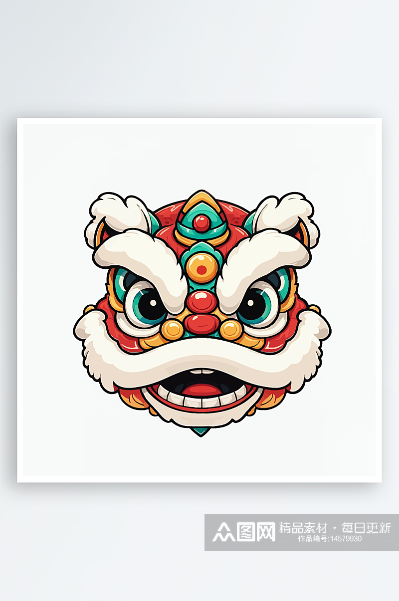 简约矢量可爱卡通醒狮素材插画素材下载-众图网