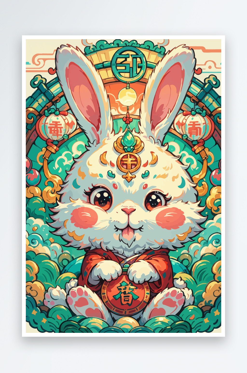 简约矢量卡通兔子素材插画素材