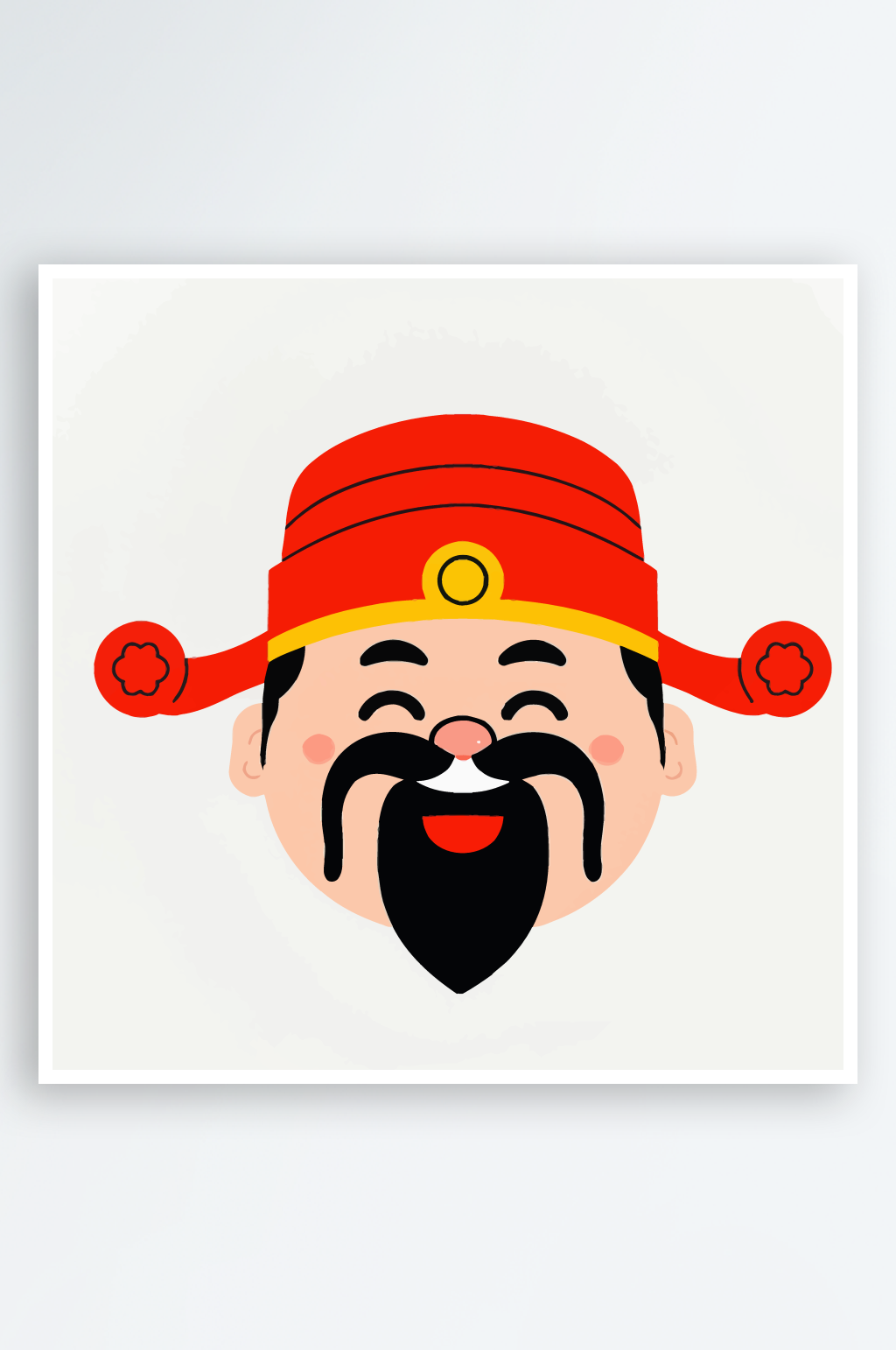 简约矢量卡通财神爷素材插画素材