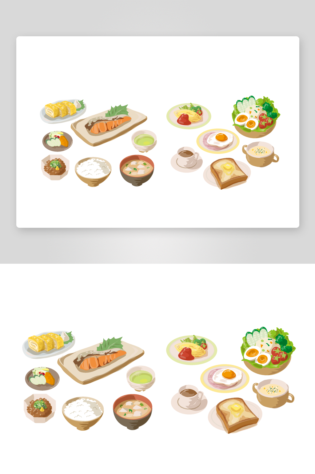 卡通食物图案插画元素素材